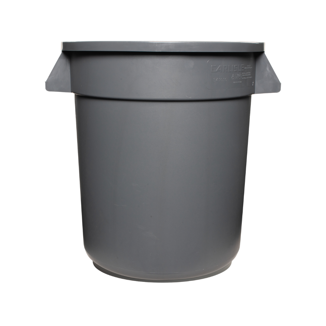 34101023 Carlisle Bronco™ Grey Round Bin; Capacity 37L Bottom dia 317mm x 432Hmm; Top dia 410mm; Top dia with handles 446mm