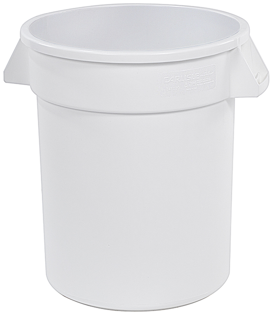 34102002 Carlisle Bronco White Round Food Bin with Handles 75L Capacity. Bottom Dia 413mm x 585mm Top Dia 508mm