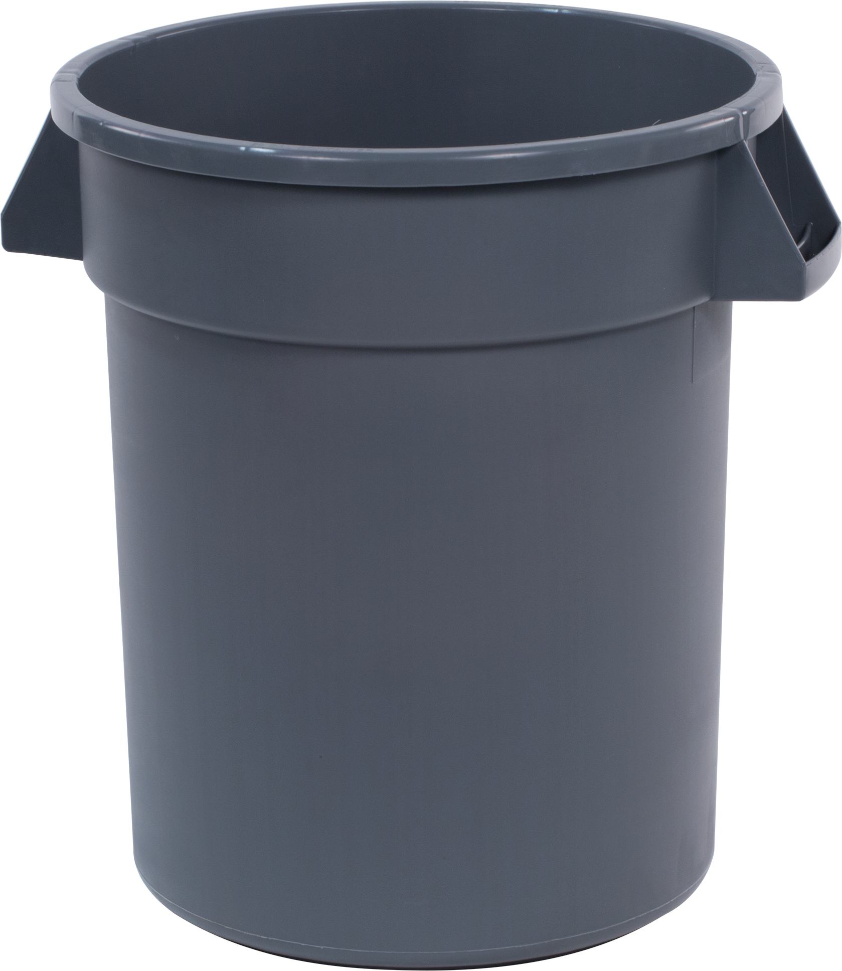 34102023 Carlisle Bronco™ Grey Round Waste Bin with Handles 75L Capacity. Bottom Dia 413mm x 585mm Top Dia 508mm