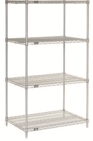 4 SHELF WIRE ADD-ON SHELVING KITS (includes 4 wire shelves, two posts 1830mm high) - 535 Deep