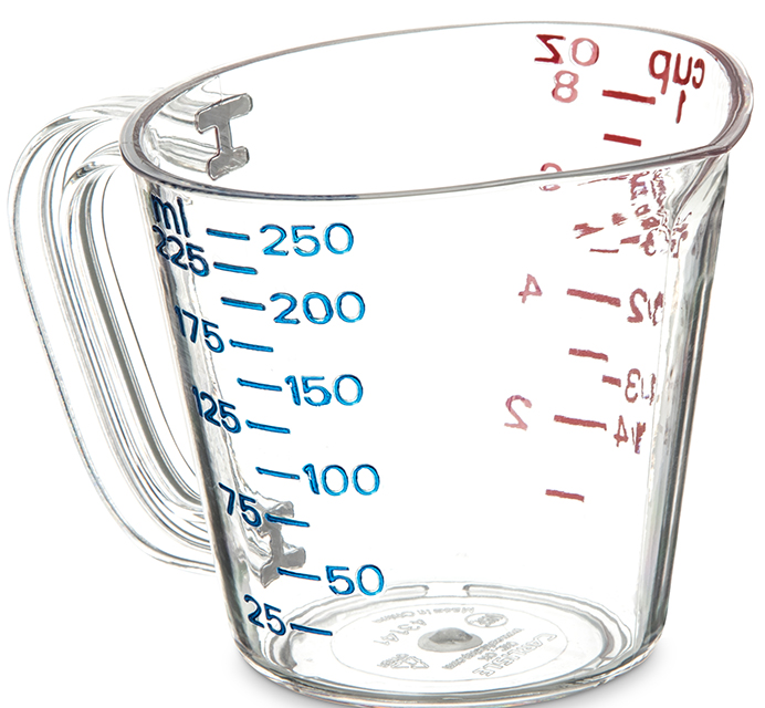 4314107 Carlisle Clear Polycarbonate Measuring Cup 250ml