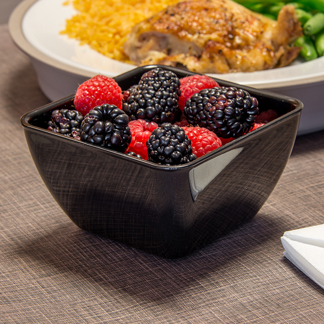DXSB1203 Carlisle Black SAN Square Bowl 350mL Capacity 102mm x 102mm x 64mm - Image 2