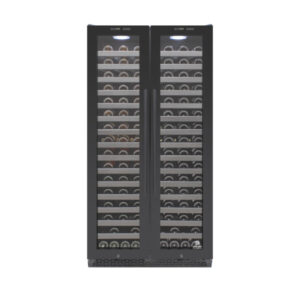 Vinotemp 184-Bottle Dual-Zone Wine Cooler Built in or Free standing French Door