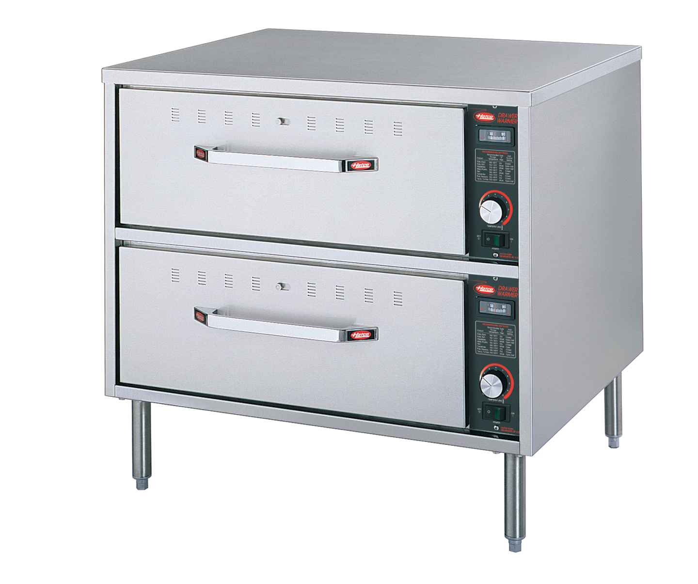 HDW-2 Hatco Free Standing Drawer Warmer - 2 draws with digital control - 749mm x 575mm x 537mm (excluding legs)