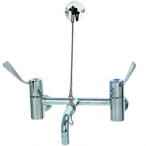 JET1836W Cleaners Sink Faucet Set with Wall Bracket Support