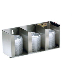 L1014 San Jamar Counter Or Wall Mounted Lid Organiser 3 Stacks 165mm x 362mm 133mm