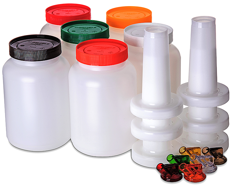 PS701B00 Carlisle STORE N POUR® Bar Service Kit with colour co-ordinated spouts & caps - 353mm x 124mm
