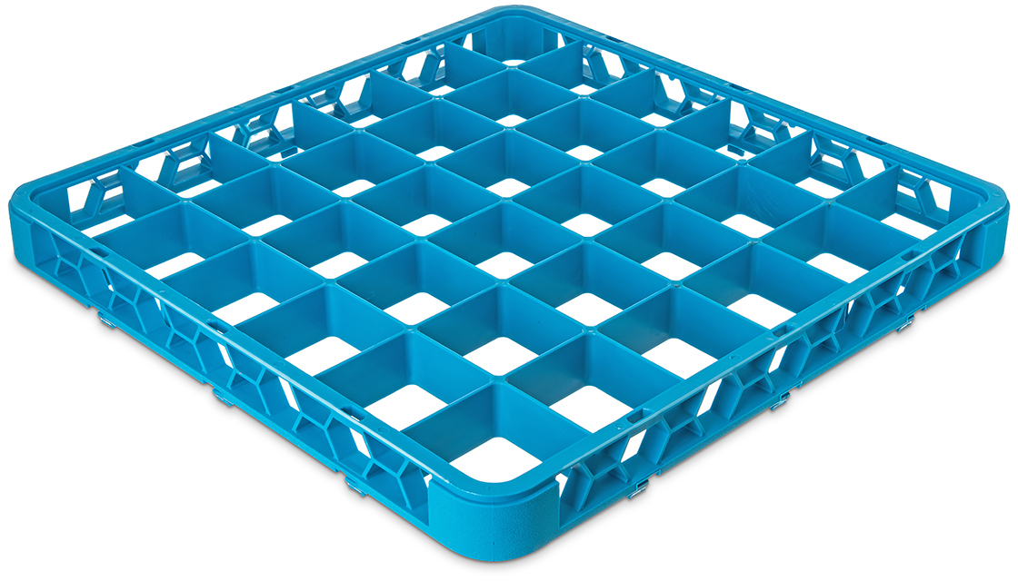 RE3614 Carlisle OptiClean™ Blue 36-Compartment Divided Rack Extender 500mm x 50mm x 45mm Compartment 74mm x 74mm