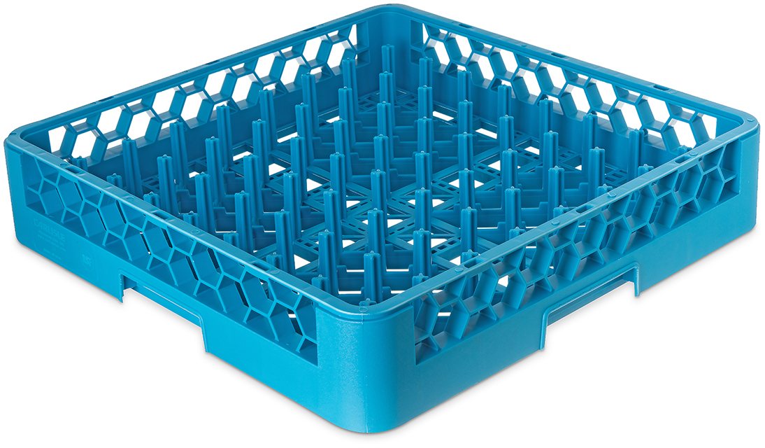 RP14 Carlisle OptiClean™ Blue All Purpose Peg Dish Rack 500mm x 500mm x 102mm. Peg Height: 63mm Space Between Peg: 45mm