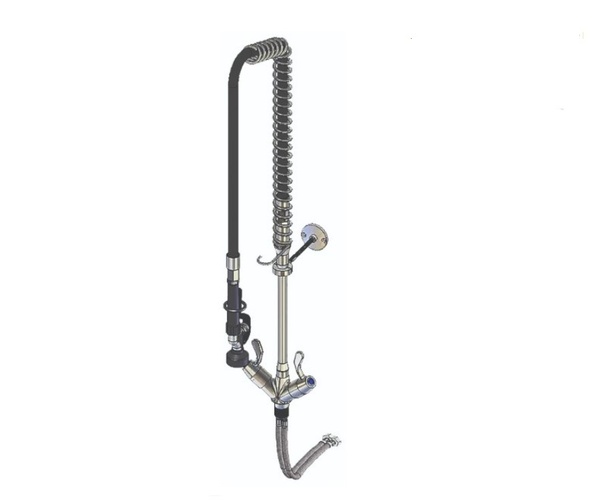 YH041 Yellow Tapware Deck Mount Pre Rinse Assembly with Y729 Gun LIMITED STOCK - SEE JETSTREAM ALTERNATIVES