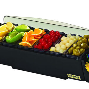 BD4006S San Jamar The Dome Garnish Centre 590mm x 180mm x 130mm with Caddies or 520mm x 180mm x 130mm without Caddies
