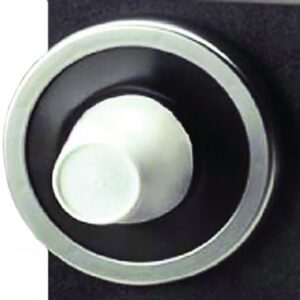 C2410CBKFSM San Jamar Ez-Fit One-Size-Fits-All Counter Mount Cup Dispenser supplied with 4 pre-cut gaskets to suit 73mm - 121mm cup rim diameter