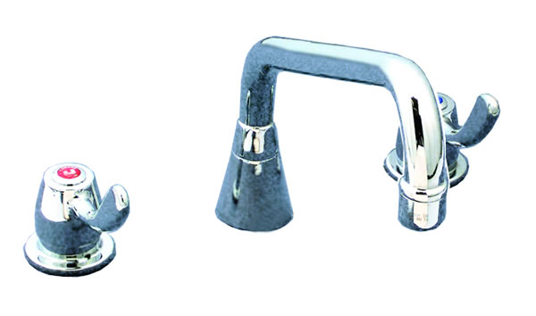 YX307XYP012 Yellow Tapware Deck Mount Sink Set with 300mm Swing Spout 1/4 turn levers