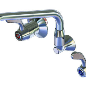 YX315XYP112 Yellow Tapware Wall Mount Sink Set with 300mm Swing Aerated Spout & 1/4 turn levers LIMITED STOCK - SEE JETSTREAM ALTERNATIVES